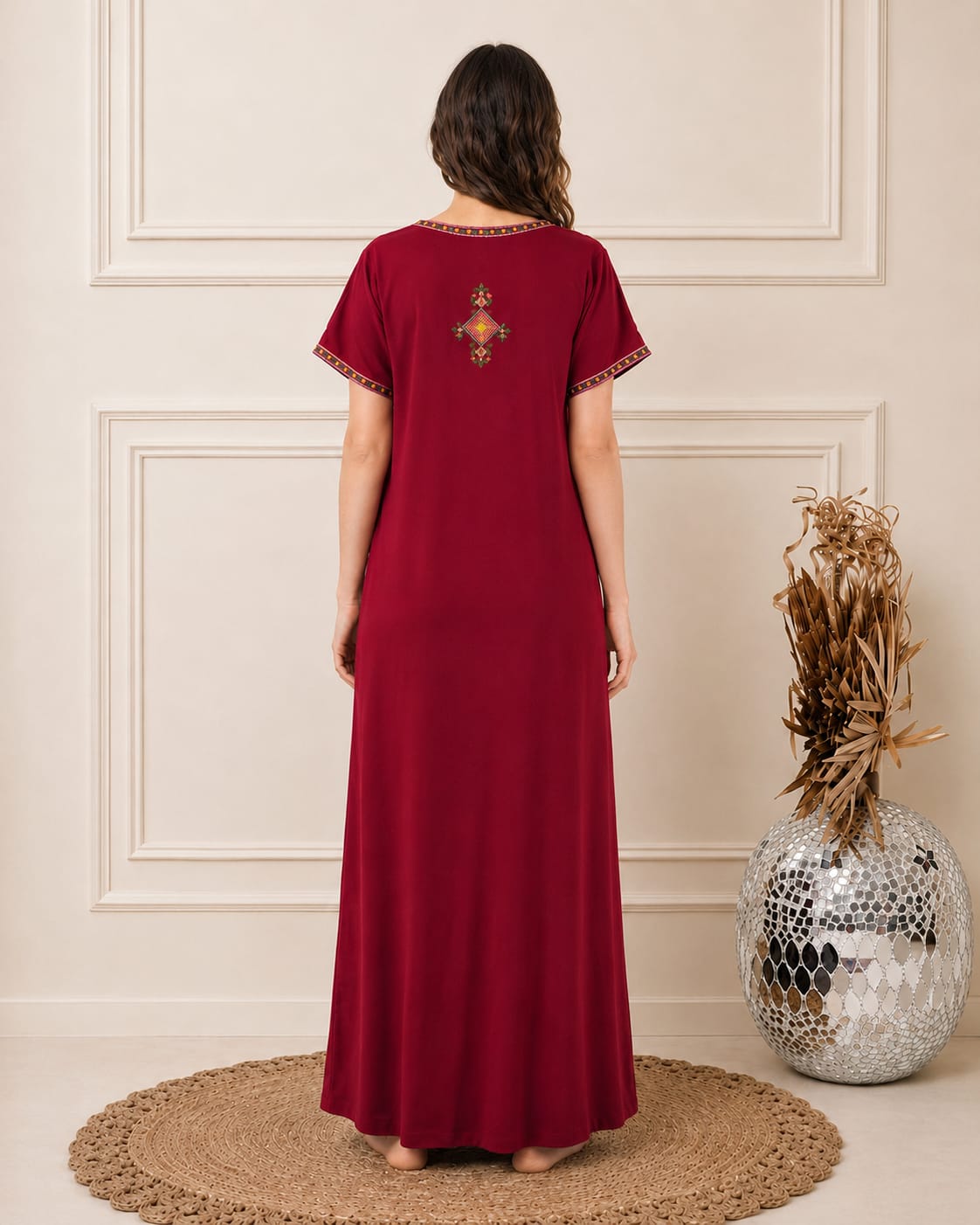 Multi Coloured Embroidered Nightgown Secondary image