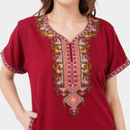 Crosswork Embroidered  Nightgown