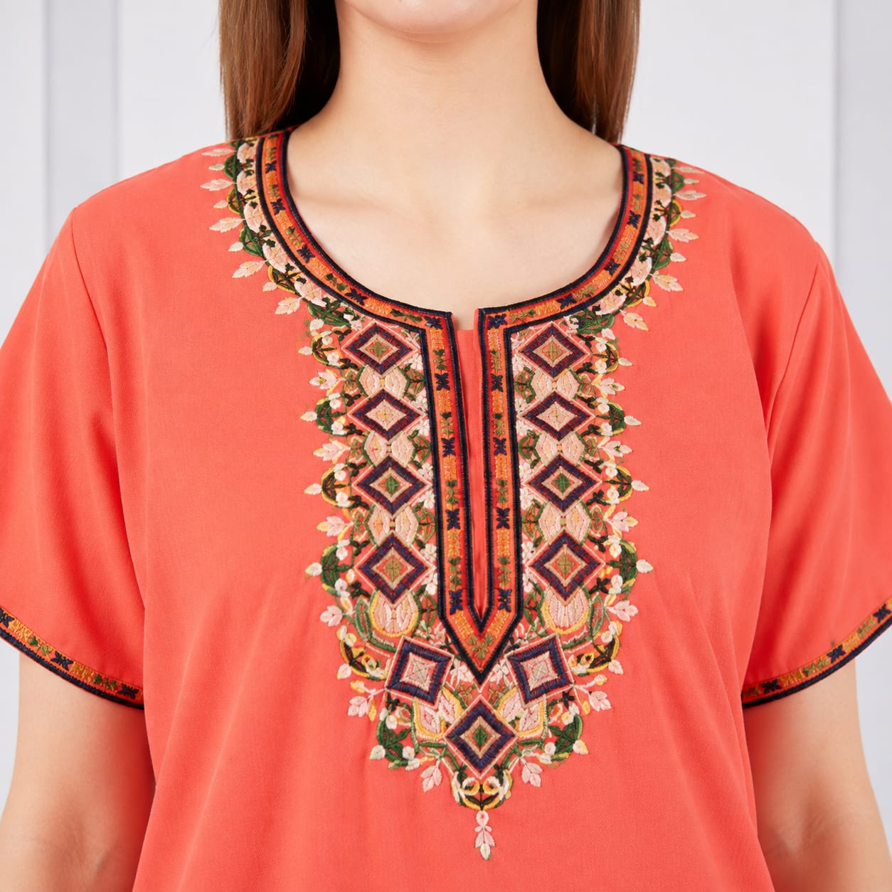 Multi Coloured Embroidered Nightgown