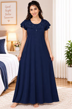 Women’s  Embroidered Ruffle Sleeve Night Gown