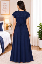 Women’s  Embroidered Ruffle Sleeve Night Gown