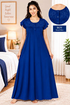 Women’s  Embroidered Ruffle Sleeve Night Gown