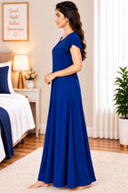 Women’s  Embroidered Ruffle Sleeve Night Gown