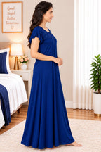 Women’s  Embroidered Ruffle Sleeve Night Gown