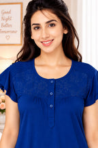 Women’s  Embroidered Ruffle Sleeve Night Gown