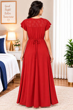 Women’s  Embroidered Ruffle Sleeve Night Gown