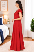 Women’s  Embroidered Ruffle Sleeve Night Gown