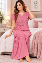 Women’s Premium Embroidered Hosiery Night Gowns