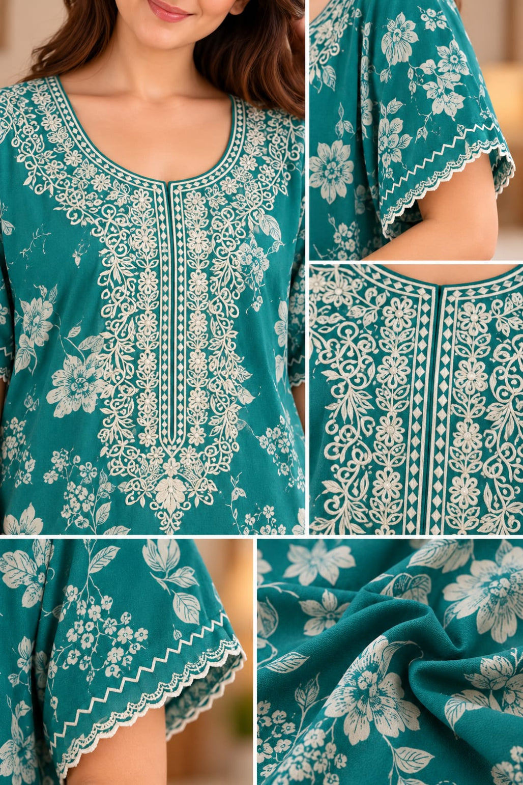Elegant, comfortable full-length nightgown