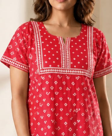 Resham Accent Cotton Lounge Dress
