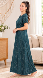 Midnight Abstract Cotton A-Line Nightgown