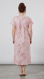 Light Floral Print A-Line Cotton Nighty