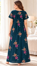Vintage Alpine Flora Embroidered Long Gown