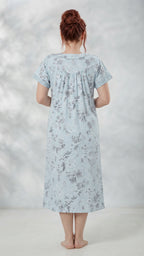 Light Floral Print A-Line Cotton Nighty