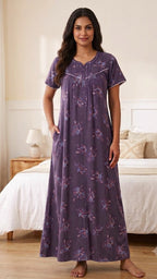 Elegance Floral Pleated Alpine Nightgown