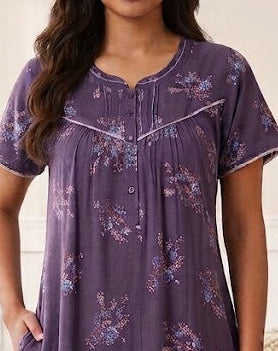 Elegance Floral Pleated Alpine Nightgown