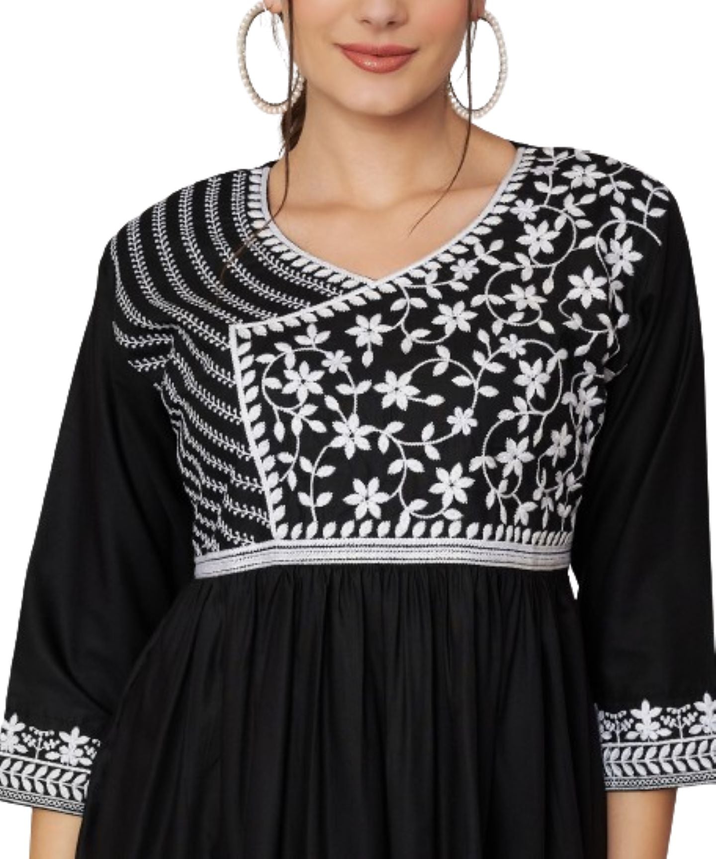 KOI SLEEPWEAR Beautiful Short Embroidered Dress BLACK