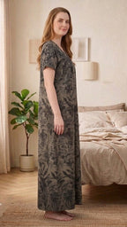Classic A-Line Yoke Buttoned Lounge Gown