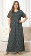 Vintage Bloom Digital Print Maxi Nightgown