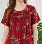 Alpine Plit Embroidered A-Line Floral Nightgown / Maxi Dress