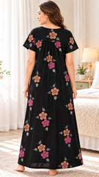 Vintage Alpine Flora Embroidered Long Gown