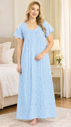 Blossom Cotton Maxi Nighty for Women