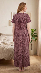Classic A-Line Yoke Buttoned Lounge Gown