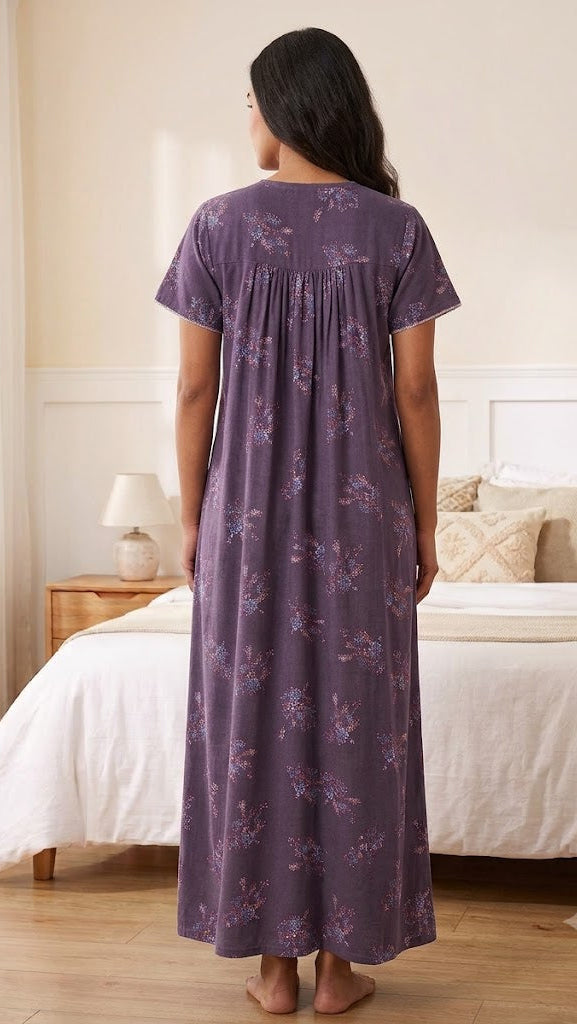 Elegance Floral Pleated Alpine Nightgown