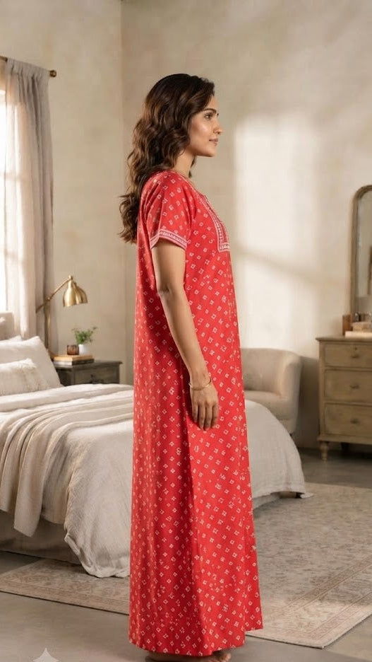Resham Accent Cotton Lounge Dress
