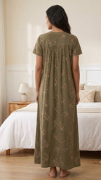 Elegance Floral Pleated Alpine Nightgown