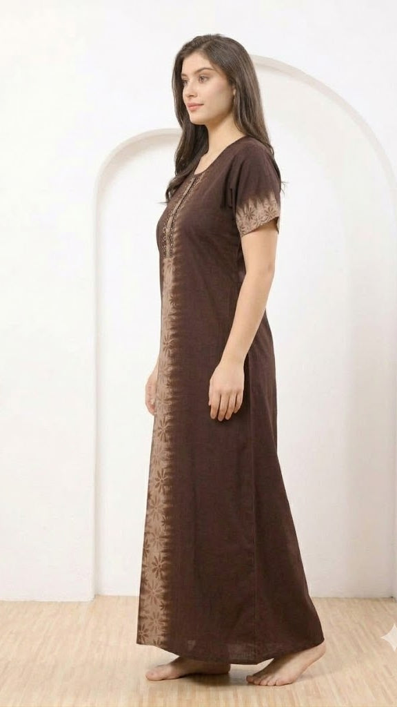 Flower Embriodery Alphine Nightgown