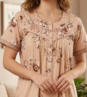 Women’s Floral Print Alpine Pleat Nightgown