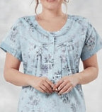 Light Floral Print A-Line Cotton Nighty