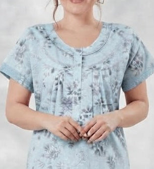 Light Floral Print A-Line Cotton Nighty