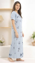 Grace Floral Alpine Pleat Loungewear Gown