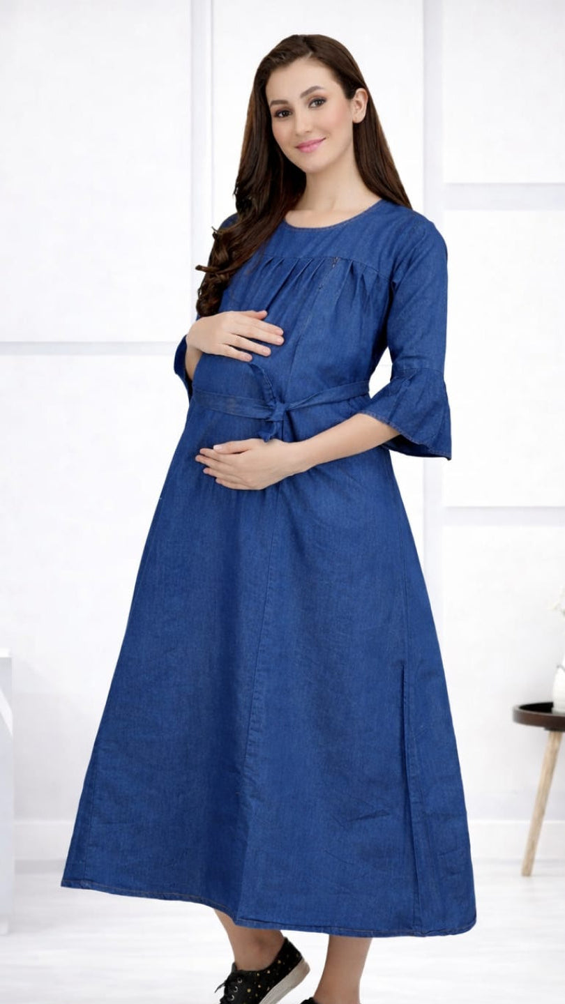 Denim Maternity  dress Main image