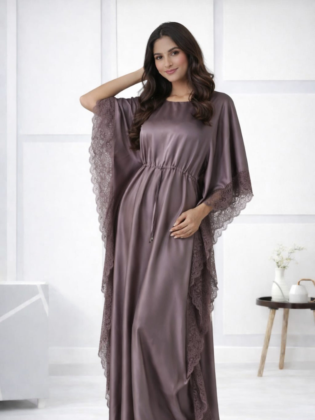 Women's Satin Lace Kaftan Gown
