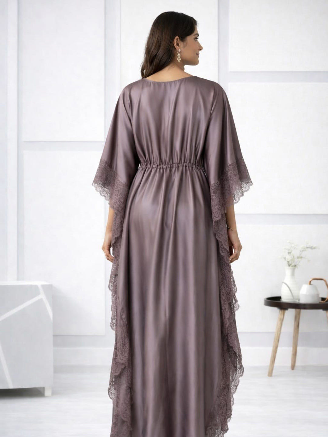 Women's Satin Lace Kaftan Gown