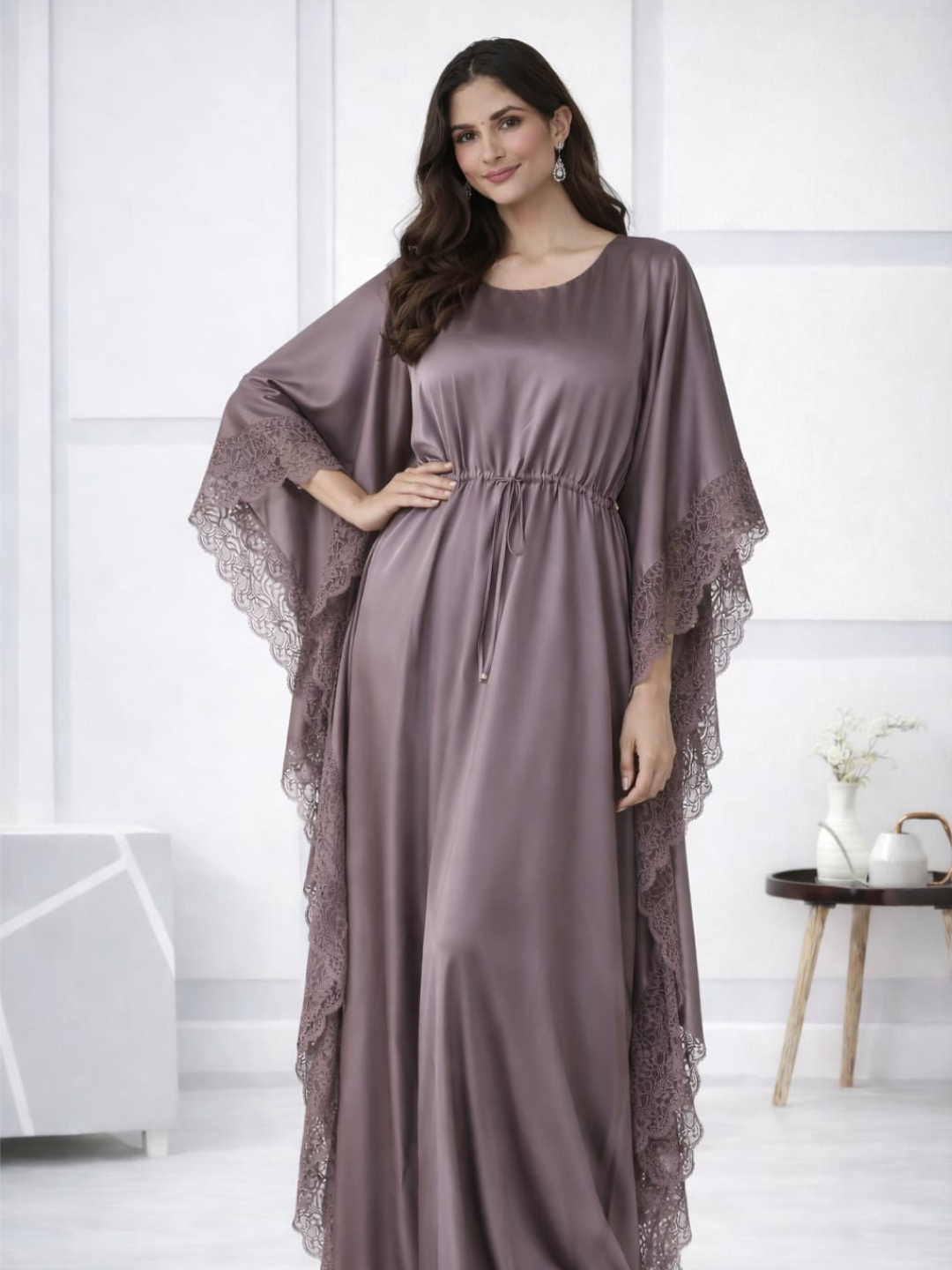 Women's Satin Lace Kaftan Gown Secondary image