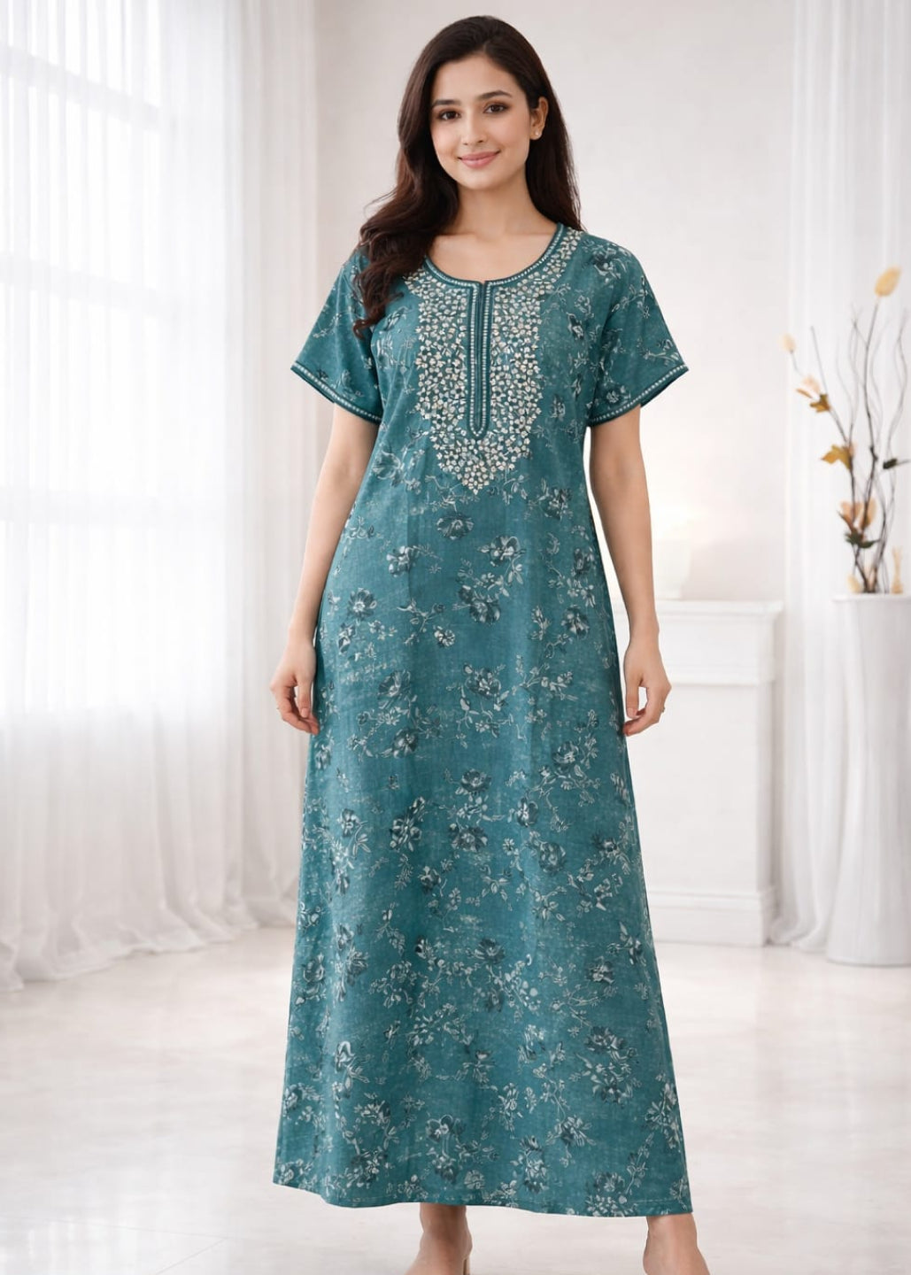Alpine Embroidery Night Gown Main image