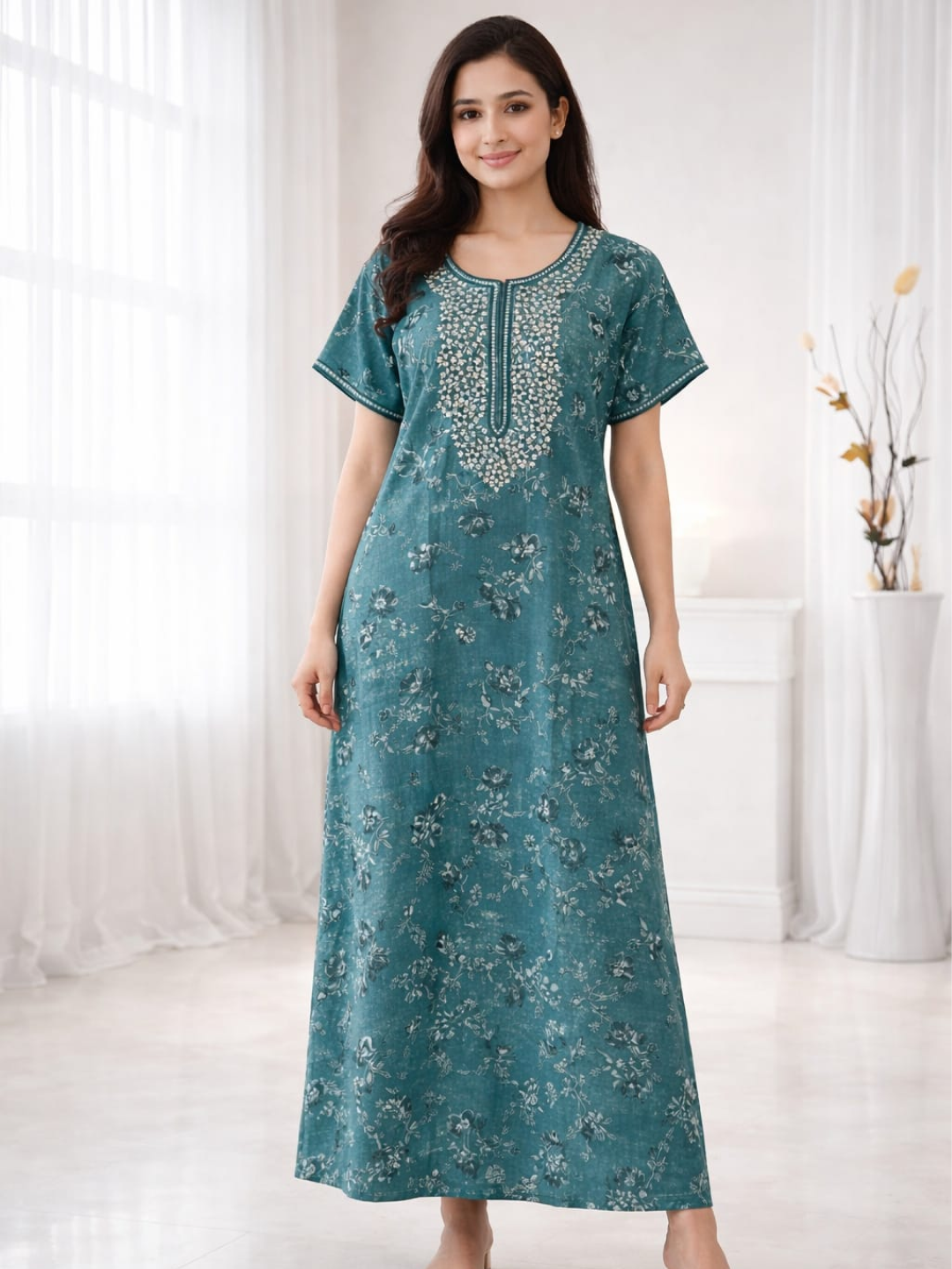 Alpine Embroidery Night Gown Main image