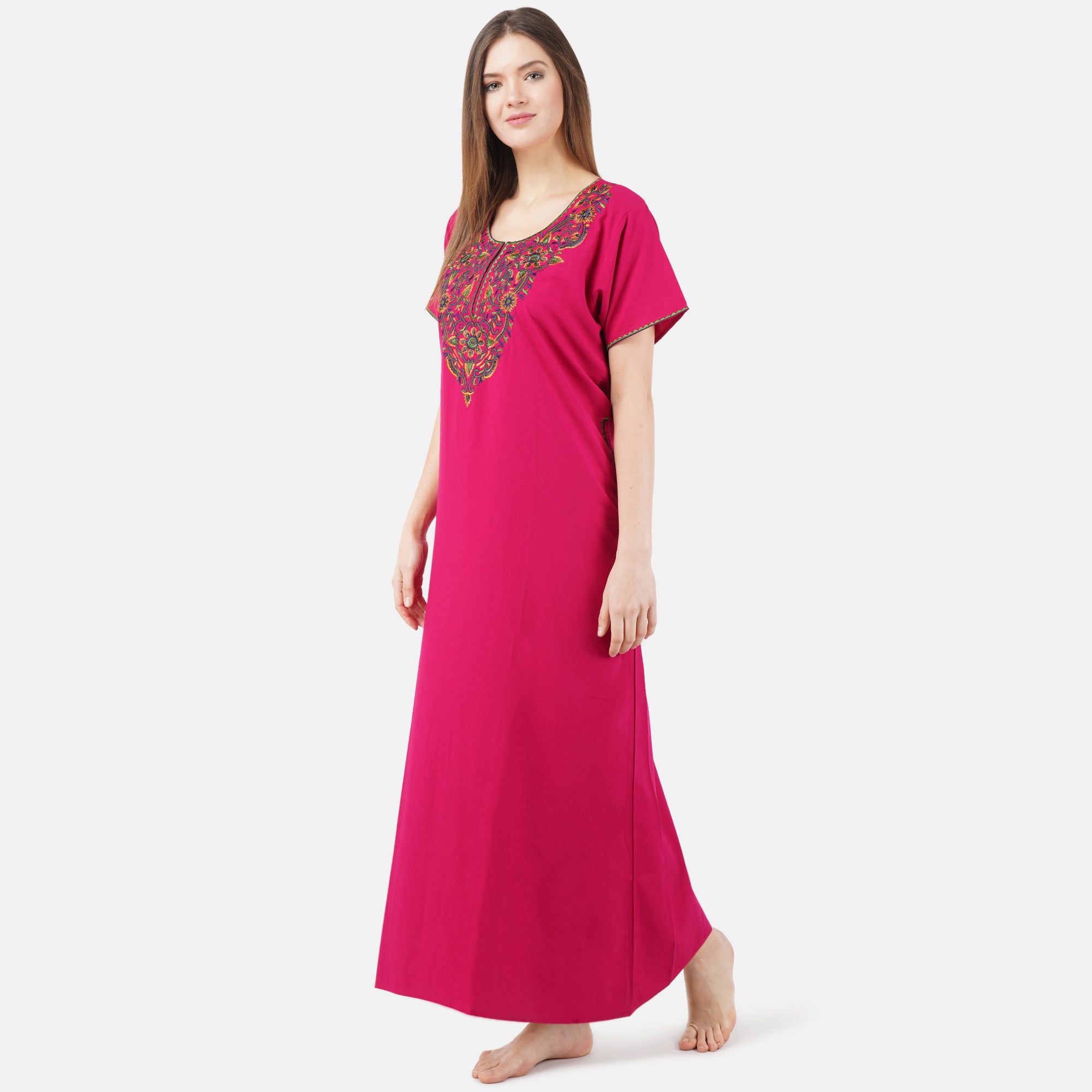 Colourful Embroidery Nightgown