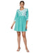 KOI SLEEPWEAR Beautiful Short Embroidered Dress SKYBLUE