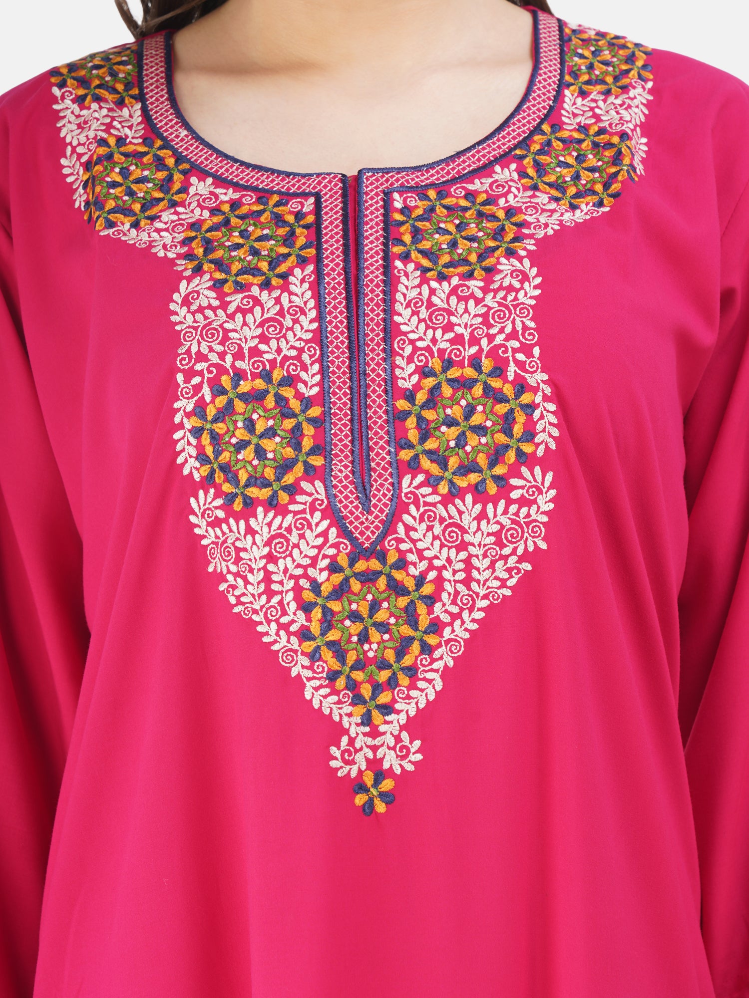 Nine Flowers Embroidery Night Gown