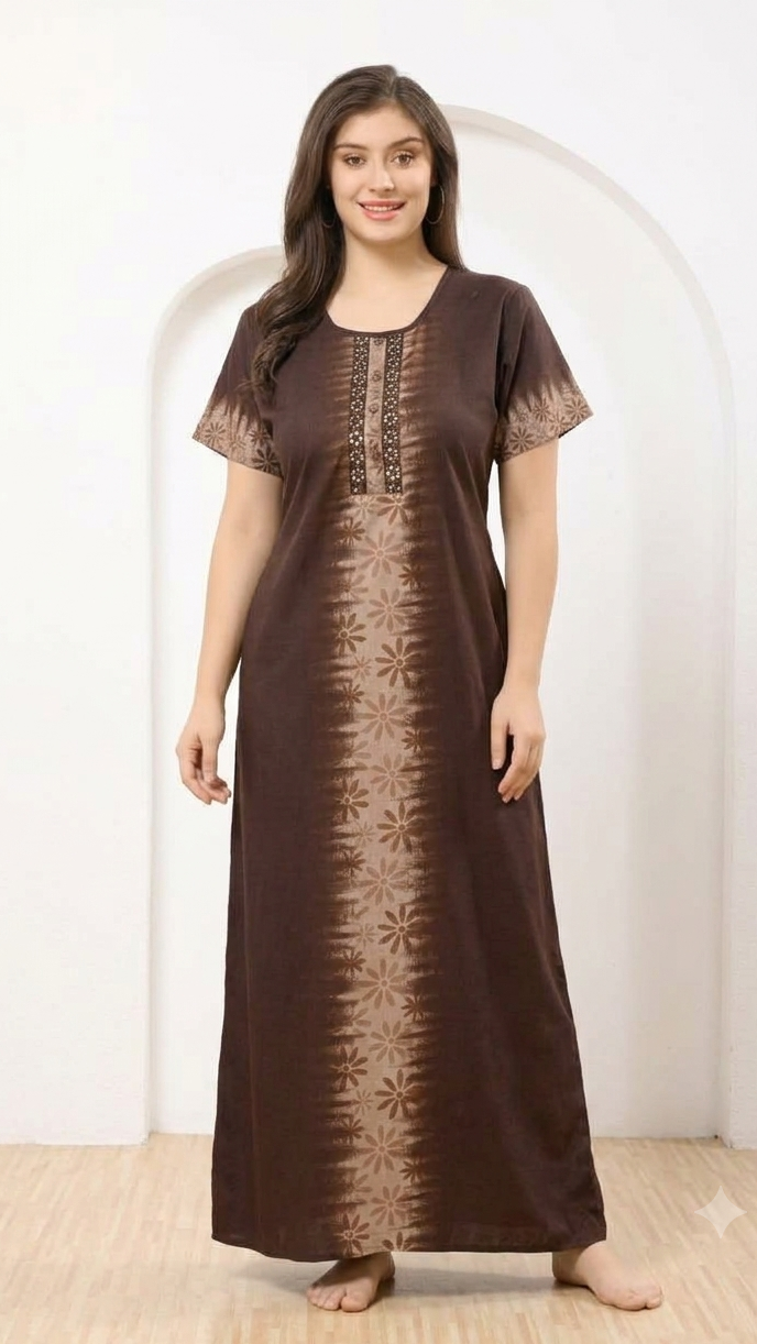 Flower Embriodery Alphine Nightgown
