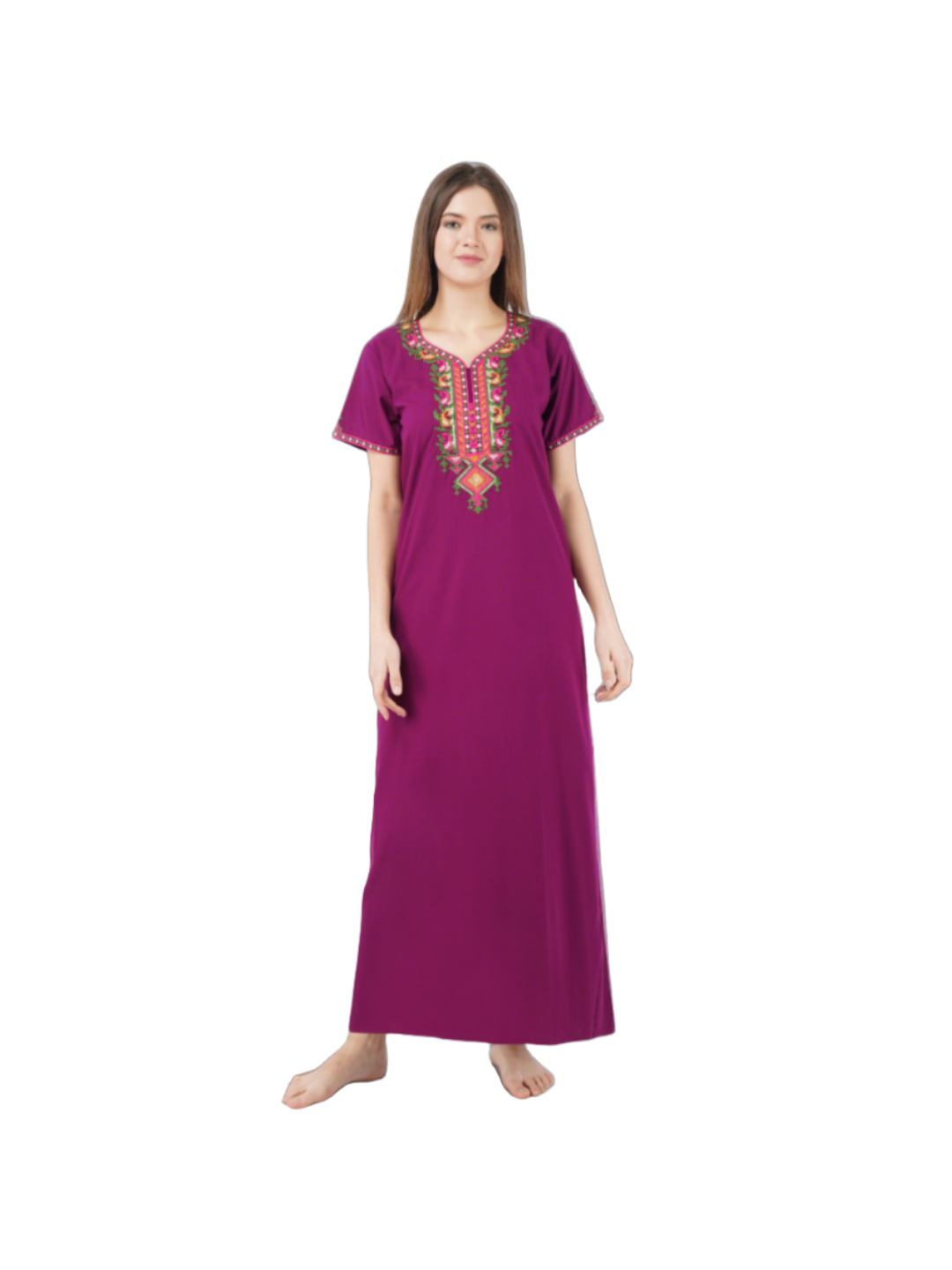 Crosswork Embroidered  Nightgown