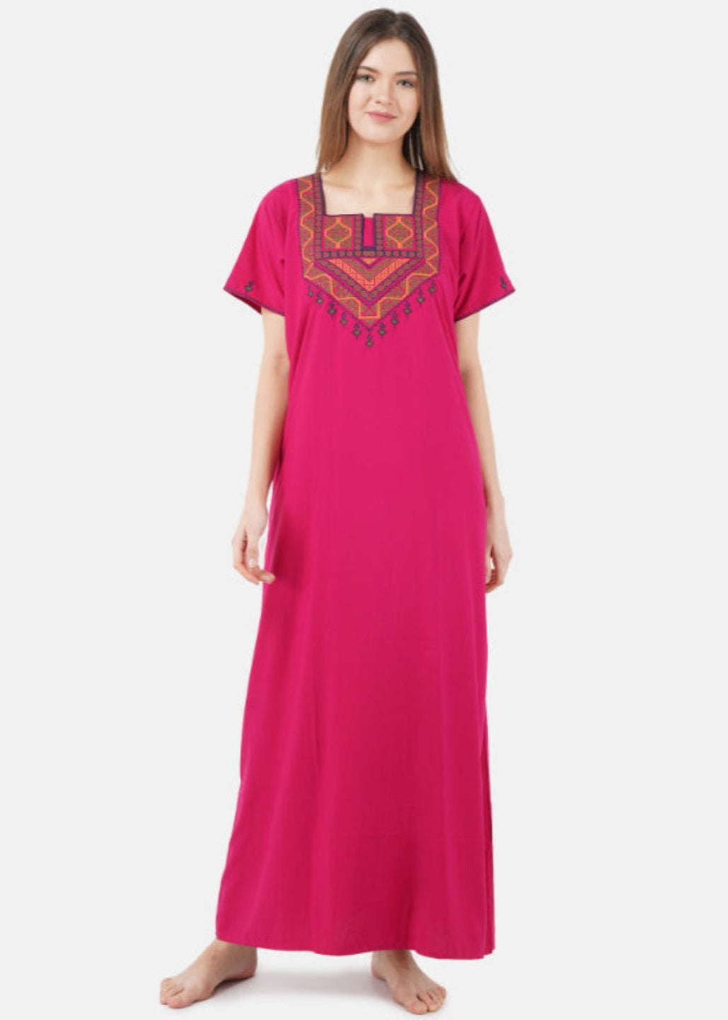 Multi Coloured Embroidered Nightgown Main image