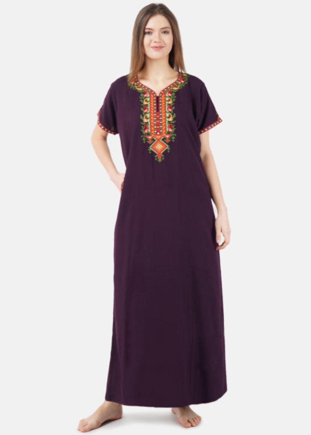 Multi Coloured Embroidered Nightgown Main image
