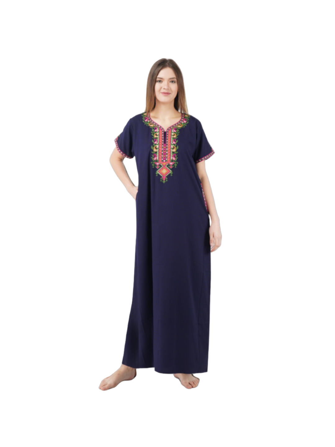 Crosswork Embroidered  Nightgown