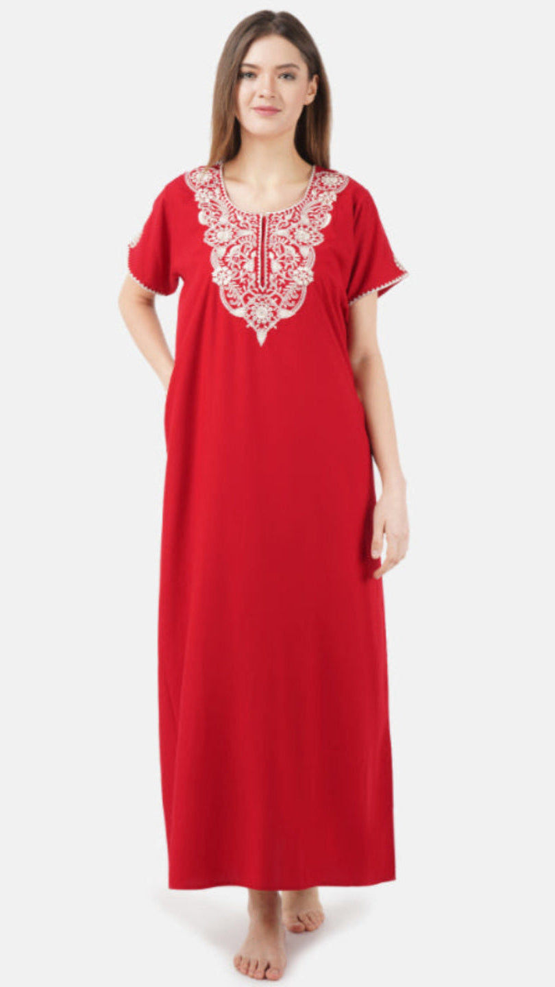 Cream  Embroidered Nightgown Main image